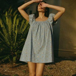 JULIE DRESS SKY BOUTON DE ROSE